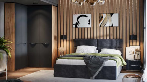 Спальный гарнитур «Глосс» №9 Яблоня Беллуно, Стекло Графит матовый в Надыме - nadym.mebel-tymen.ru | фото