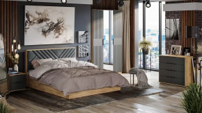 Спальный гарнитур «Хилтон» №1 Дуб Крафт золотой, Графит матовый в Надыме - nadym.mebel-tymen.ru | фото