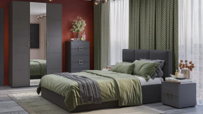 Спальный гарнитур «Стелла» №3 Серый вулкан, Фон серый, Велюр Графит в Надыме - nadym.mebel-tymen.ru | фото