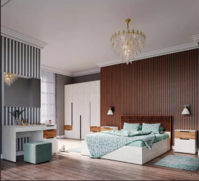 Спальня №1 ЛИЛЛЬ, ЛДСП Дуб крафт белый/Дуб крафт табачный в Надыме - nadym.mebel-tymen.ru | фото