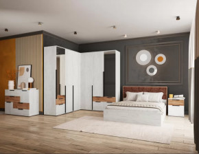 Спальня №2 Лилль Дуб крафт белый/дуб крафт табачный в Надыме - nadym.mebel-tymen.ru | фото