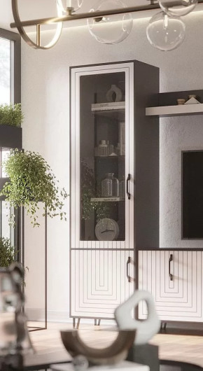 Стеклопенал Квадро М-1 серый графит/софт вайт в Надыме - nadym.mebel-tymen.ru | фото