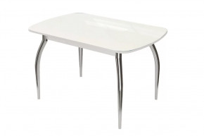 Стол Бостон-2 Белый глянец/белый/хром триумф в Надыме - nadym.mebel-tymen.ru | фото