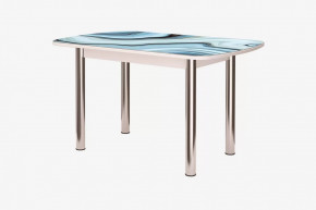 Стол Бостон 2, фотопечать Агат, белый/хром в Надыме - nadym.mebel-tymen.ru | фото