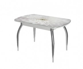 Стол Бостон-3 раздвижной, Флоренс, фотопечать/хром триумф в Надыме - nadym.mebel-tymen.ru | фото