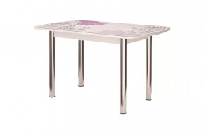 Стол Бостон-3 раздвижной, виолет, фотопечать/хром брифинг в Надыме - nadym.mebel-tymen.ru | фото
