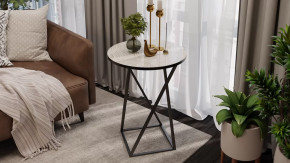 Стол журнальный ДП 1-03-05 исп. 2 Черный/Стекло с рисунком Песок в Надыме - nadym.mebel-tymen.ru | фото