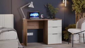 Стол письменный «Графит» Дуб Крафт Табачный, Холст Белый в Надыме - nadym.mebel-tymen.ru | фото