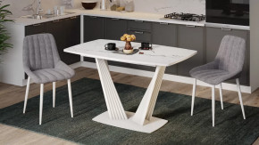 Стол раздвижной «Фабио» Тип 1 Стекло матовое белый мрамор в Надыме - nadym.mebel-tymen.ru | фото