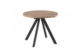 Стол раздвижной RONDO М-90, дуб велингтон/черный в Надыме - nadym.mebel-tymen.ru | фото