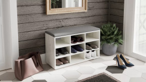 Тумба для обуви Тип 10 Дуб крафт белый, Велюр Графит в Надыме - nadym.mebel-tymen.ru | фото