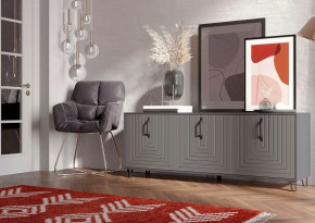 Тумба Квадро М-6, ЛДСП серый графит/МДФ софт графит в Надыме - nadym.mebel-tymen.ru | фото