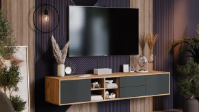 Тумба ТВ тип 5 Дуб Крафт золотой, Антрацит в Надыме - nadym.mebel-tymen.ru | фото