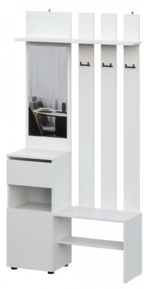 Вешалка с зеркалом Денвер SAFE Белый в Надыме - nadym.mebel-tymen.ru | фото